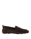 Versace Man Loafers Dark Brown Size 8.5 Leather In Brown