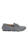 Versace Man Loafers Grey Size 9.5 Leather In Gray