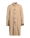 Versace "single-breasted Waterproof Coat With In Beige