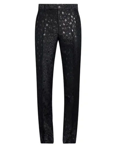 Versace Man Pants Black Size 36 Acetate, Virgin Wool, Polyamide, Metallic Polyester
