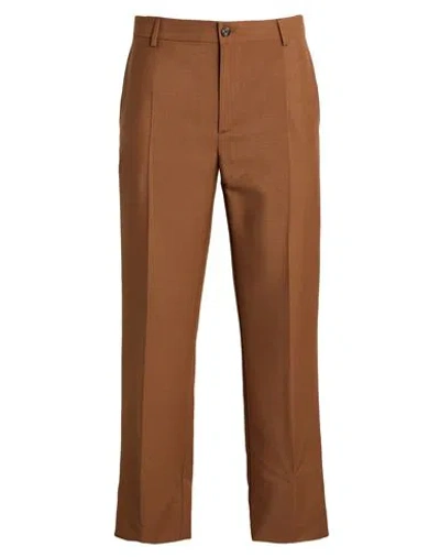 Versace Man Pants Brown Size 36 Mohair Wool, Virgin Wool