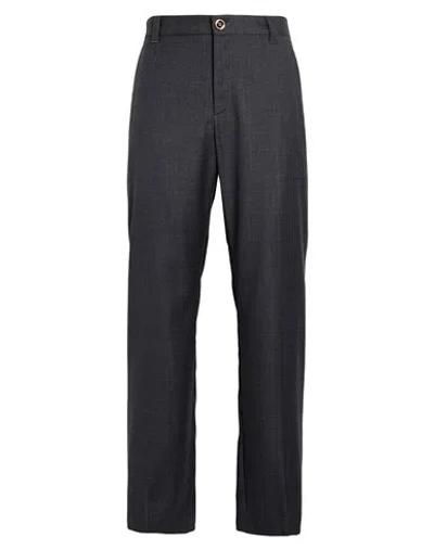 Versace Man Pants Charcoal Size 30 Wool In Black
