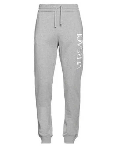 Versace Man Pants Grey Size L Cotton, Elastane
