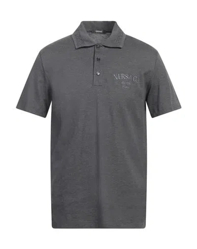 Versace Gray Milano Stamp Polo In 1e880-anthracite