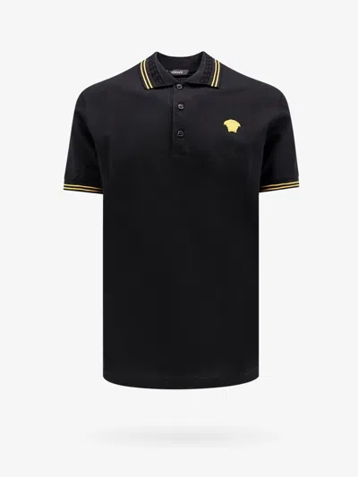 Versace Man Polo Shirt Man Black Polo Shirts