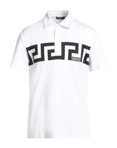 Versace Man Polo Shirt White Size M Cotton