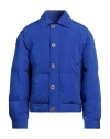 Versace Man Puffer Bright Blue Size 44 Polyamide, Viscose
