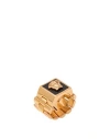 Versace Man Ring Black Size 10.25 Metal In Black