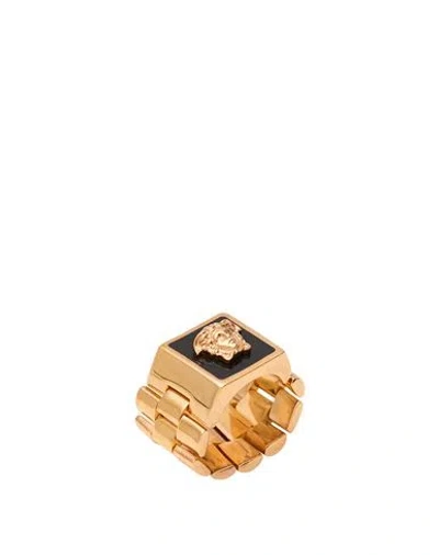 Versace Man Ring Black Size 10.25 Metal