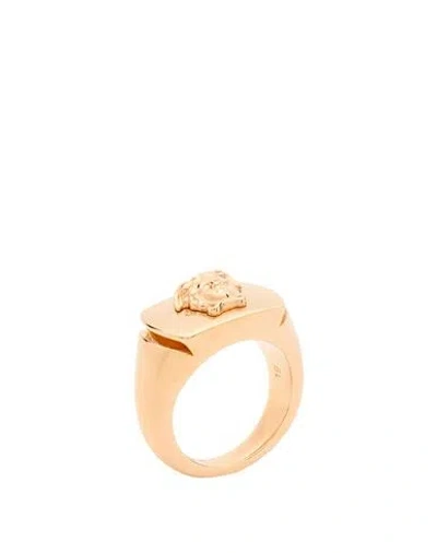 Versace Man Ring Gold Size 10.25 Metal In Neutral