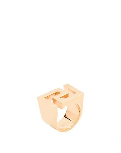 Versace Man Ring Gold Size 11 Metal In Neutral