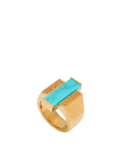 Versace Man Ring Gold Size 8 Metal