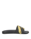Versace Man Sandals Black Size 8.5 Rubber In Black