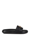 Versace Man Sandals Black Size 9 Leather In Black