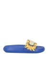 Versace Baroque Pool Slide Sandal In Navy Blue