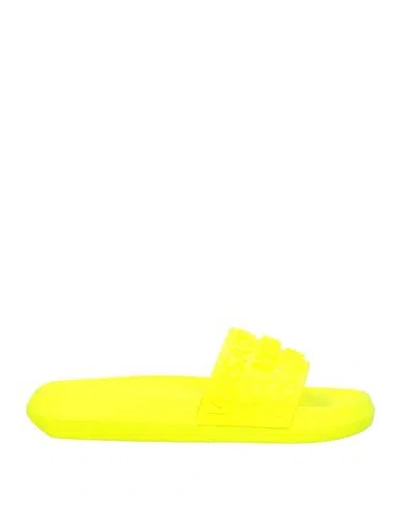 Versace Man Sandals Light Yellow Size 9 Rubber