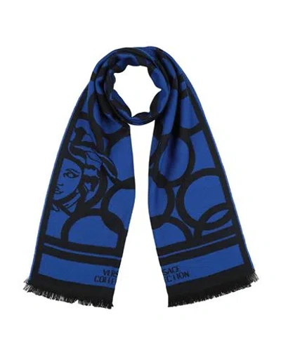 Versace Man Scarf Blue Size - Wool, Acrylic