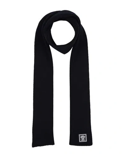 Versace Man Scarf Midnight Blue Size - Wool, Pvc - Polyvinyl Chloride