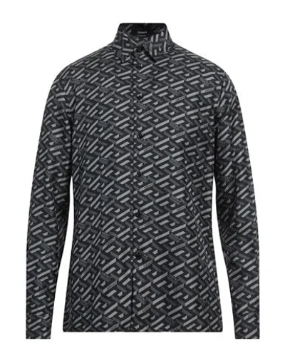 Versace Man Shirt Black Size 17 Silk