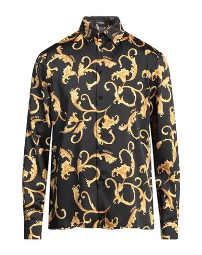 Versace Man Shirt Black Size 38 Polyester