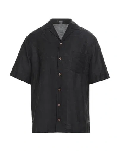 Versace Man Shirt Black Size 40 Cotton, Silk
