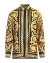 Versace Silk Printed Shirt For Men In Black