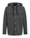 Versace Man Shirt Black Size 40 Virgin Wool, Polyamide, Elastane, Calfskin In Black