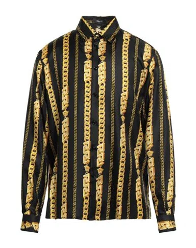 Versace Man Shirt Black Size 44 Silk