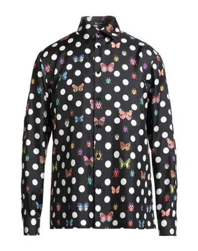Versace Man Shirt Black Size 46 Silk