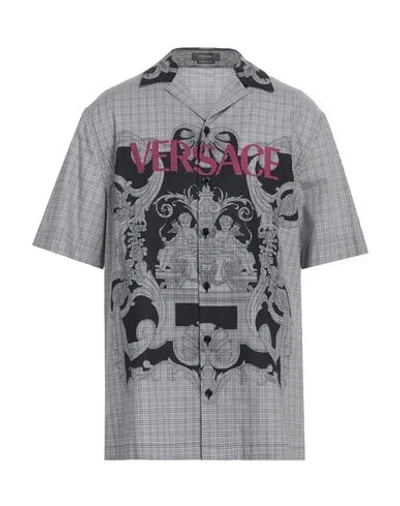 Versace Man Shirt Black Size 50 Cotton