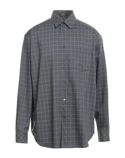 Versace Man Shirt Lead Size 50 Virgin Wool In Grey