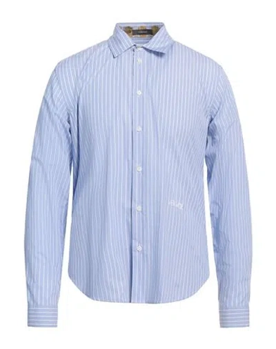 Versace Man Shirt Sky Blue Size 15 ¾ Cotton, Polyester