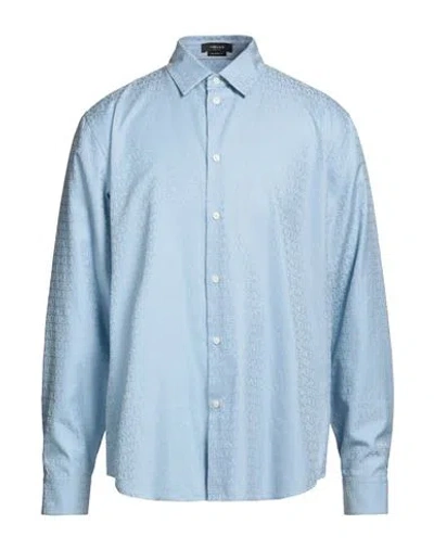 Versace Man Shirt Sky Blue Size 16 ½ Cotton