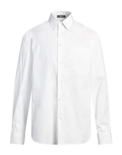 Versace Man Shirt White Size 44 Cotton, Silk