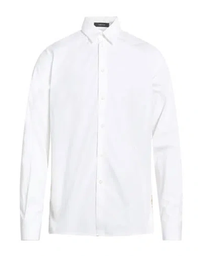 Versace Man Shirt White Size 46 Cotton, Silk, Polyester