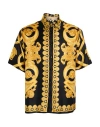 Versace Man Shirt Yellow Size 48 Silk