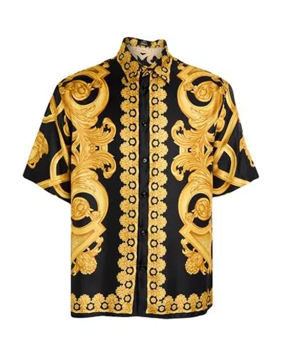 Versace Man Shirt Yellow Size 48 Silk