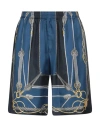 Versace Pattern-printed Elasticated Waistband Bermuda Shorts In Blue
