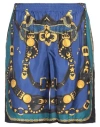 Versace Medusa Harness-print Silk Twill Shorts In Blue