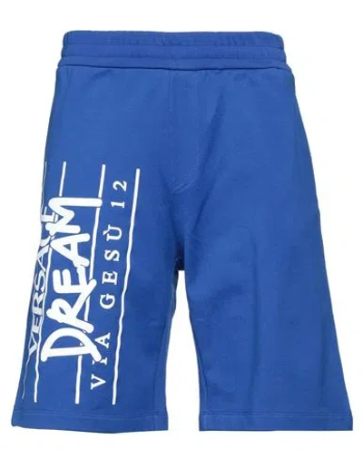 Versace Man Shorts & Bermuda Shorts Blue Size M Cotton
