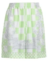 Versace Man Shorts & Bermuda Shorts Light Green Size 38 Silk