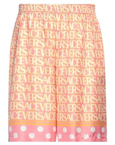Versace Man Shorts & Bermuda Shorts Pink Size 34 Silk