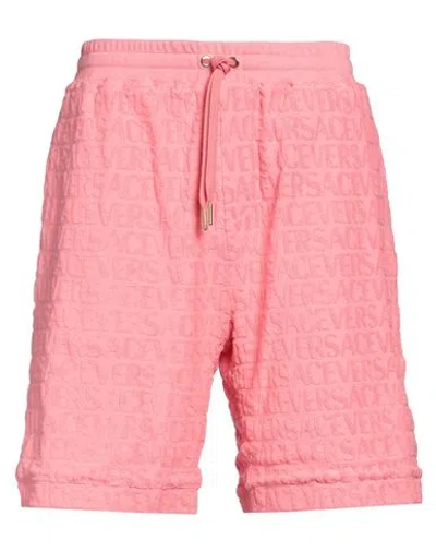 Versace Man Shorts & Bermuda Shorts Pink Size L Cotton