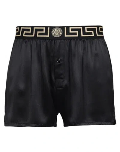Versace Man Sleepwear Black Size 38 Silk, Elastane, Polyester, Polyamide