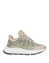 Versace Chunky Sole Camouflage Print Sneakers Insert Quilted In Sand