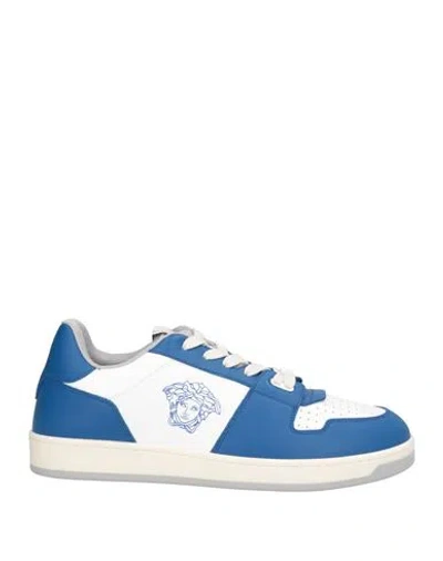 Versace Man Sneakers Blue Size 9 Calfskin