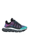 Versace Man Sneakers Deep Purple Size 7 Technical Fibers In Purple