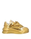 Versace Man Sneakers Gold Size 7 Calfskin In Gold