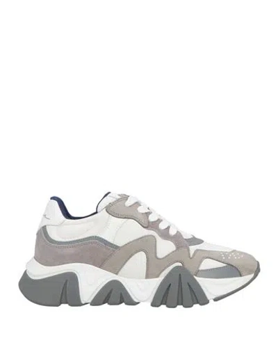 VERSACE VERSACE MAN SNEAKERS GREY SIZE 8 LEATHER, TEXTILE FIBERS