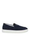 Versace Man Sneakers Navy Blue Size 8 Leather In Navy Blue